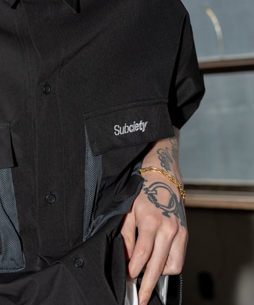 Subciety（サブサエティ）の「Ripstop cargo pocket shirt（シャツ/ブラウス・メンズ・ブラック/オリーブ/カモフラージュ・SMALL/MEDIUM/LARGE/X-LARGE）」の11枚目の写真