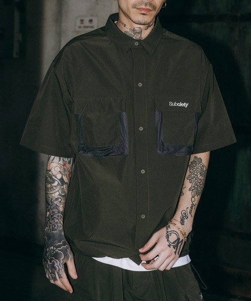 Subciety（サブサエティ）の「Ripstop cargo pocket shirt（シャツ/ブラウス・メンズ・ブラック/オリーブ/カモフラージュ・SMALL/MEDIUM/LARGE/X-LARGE）」の12枚目の写真