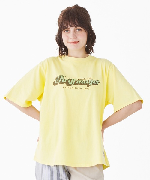 KRIFF MAYER(クリフメイヤー)の「ピグメントプリントT(Tシャツ/カットソー・レディース・グリーン/イエロー/チャコール/ライトグレー/パープル・LARGE/MEDIUM)」の1枚目の写真