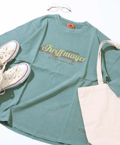 KRIFF MAYER(クリフメイヤー)の「ピグメントプリントT(Tシャツ/カットソー・レディース・グリーン/イエロー/チャコール/ライトグレー/パープル・LARGE/MEDIUM)」の4枚目の写真