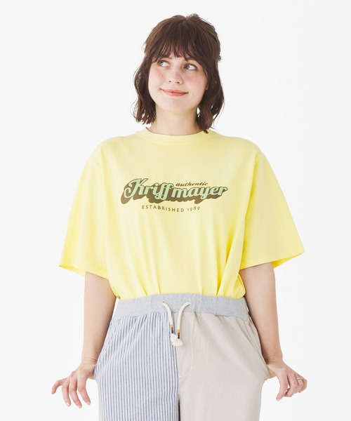 KRIFF MAYER(クリフメイヤー)の「ピグメントプリントT(Tシャツ/カットソー・レディース・グリーン/イエロー/チャコール/ライトグレー/パープル・LARGE/MEDIUM)」の6枚目の写真