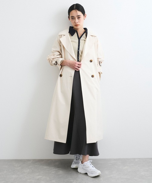 VIS（ビス）の「【洗える】細ボーダーポロトップス（ポロシャツ・レディース・ブラック/オフホワイト・FREE）」の11枚目の写真