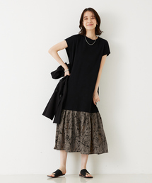 abahouse mavie | 【大人のいちまんワンピ】プリントコンビワンピ/春服/夏服(ワンピース)