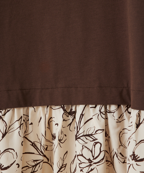 abahouse mavie（アバハウスマヴィ）の「【大人のいちまんワンピ】プリントコンビワンピ/春服/夏服（ワンピース・レディース・ブラウン/ブラック/ネイビー・フリー）」の8枚目の写真