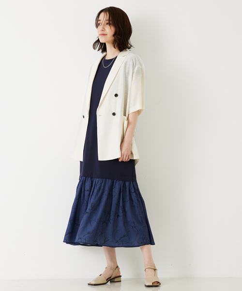 abahouse mavie（アバハウスマヴィ）の「【大人のいちまんワンピ】プリントコンビワンピ/春服/夏服（ワンピース・レディース・ブラウン/ブラック/ネイビー・フリー）」の13枚目の写真