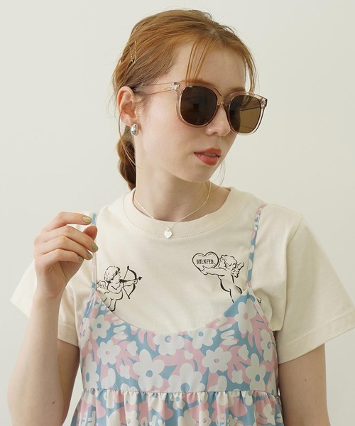 MILKFED.（ミルクフェド）の「MILKFED. LOGO BIG SQUARE SUNGLASSES（サングラス・レディース・ブラウン/クリア/ブラック・ONE SIZE）」の7枚目の写真