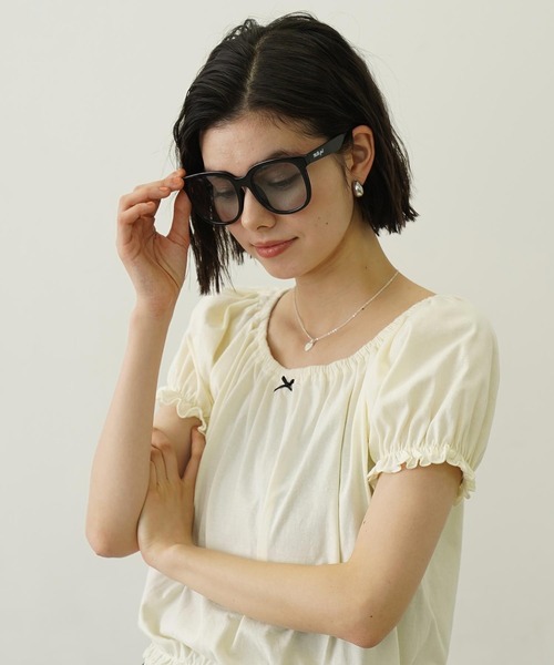 MILKFED.（ミルクフェド）の「MILKFED. LOGO BIG SQUARE SUNGLASSES（サングラス・レディース・ブラウン/クリア/ブラック・ONE SIZE）」の5枚目の写真