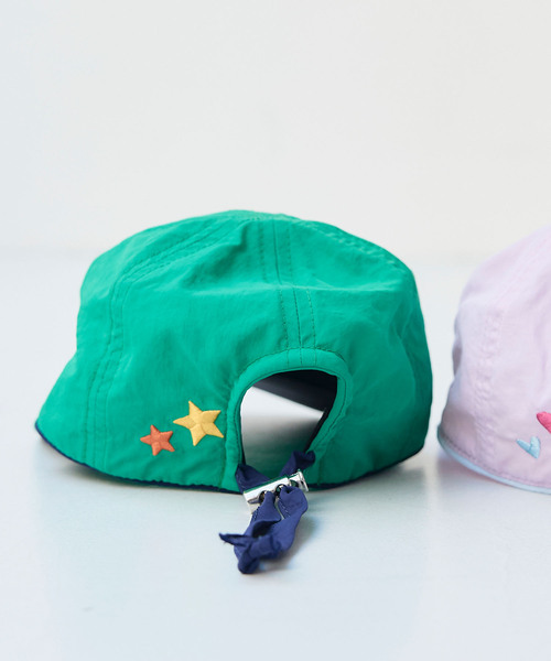 CROSS FUNCTION（クロスファンクション）の「《UPF50+》エブ楽 キッズドロストタフタキャップ【CF/クロスファンクション】（キャップ・キッズ・グリーン/ラベンダー・52cm）」の7枚目の写真