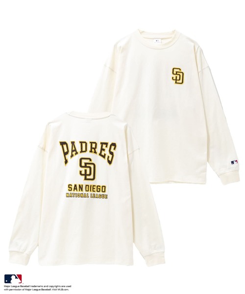 MLB(メジャーリーグベースボール)の「MLB / メジャーリーグベースボール ツイルワッペン ロングスリーブTシャツ(Tシャツ/カットソー・メンズ・ナチュラル/ホワイト/ブラック/ネイビー/アッシュグレー・L/XL/M)」の5枚目の写真