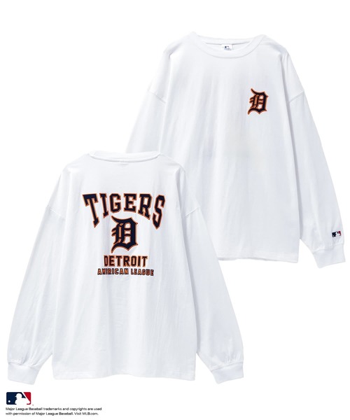 MLB(メジャーリーグベースボール)の「MLB / メジャーリーグベースボール ツイルワッペン ロングスリーブTシャツ(Tシャツ/カットソー・メンズ・ナチュラル/ホワイト/ブラック/ネイビー/アッシュグレー・L/XL/M)」の2枚目の写真