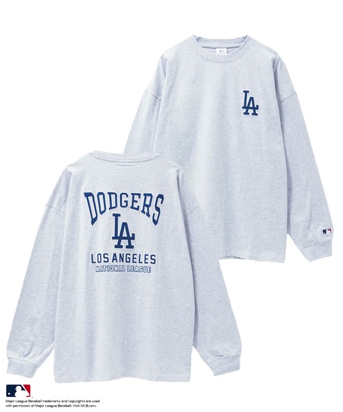 MLB(メジャーリーグベースボール)の「MLB / メジャーリーグベースボール ツイルワッペン ロングスリーブTシャツ(Tシャツ/カットソー・メンズ・ナチュラル/ホワイト/ブラック/ネイビー/アッシュグレー・L/XL/M)」の4枚目の写真