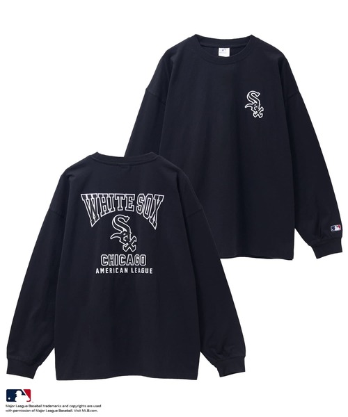 MLB(メジャーリーグベースボール)の「MLB / メジャーリーグベースボール ツイルワッペン ロングスリーブTシャツ(Tシャツ/カットソー・メンズ・ナチュラル/ホワイト/ブラック/ネイビー/アッシュグレー・L/XL/M)」の3枚目の写真