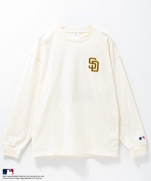 MLB(メジャーリーグベースボール)の「MLB / メジャーリーグベースボール ツイルワッペン ロングスリーブTシャツ(Tシャツ/カットソー・メンズ・ナチュラル/ホワイト/ブラック/ネイビー/アッシュグレー・L/XL/M)」の20枚目の写真