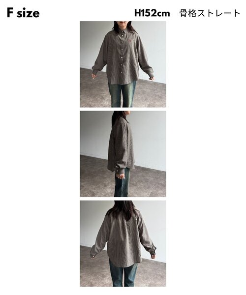 CPCM（シーピーシーエム）の「シアサッカーチェックシャツ（シャツ/ブラウス・レディース・ブルー/イエロー/オレンジ/グリーン/ブラウン・FREE）」の14枚目の写真