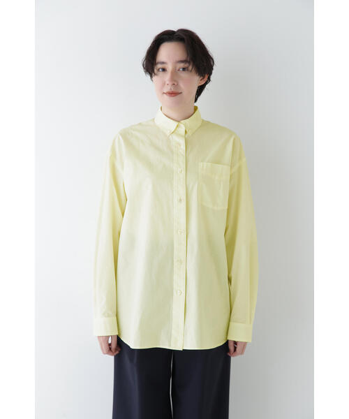 human woman（ヒューマンウーマン）の「◆製品染めボタンダウンオーバーシャツ（シャツ/ブラウス・レディース・ピンク/ホワイト系その他/イエロー・MEDIUM）」の16枚目の写真