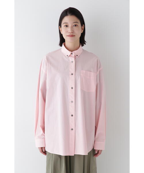 human woman（ヒューマンウーマン）の「◆製品染めボタンダウンオーバーシャツ（シャツ/ブラウス・レディース・ピンク/ホワイト系その他/イエロー・MEDIUM）」の22枚目の写真