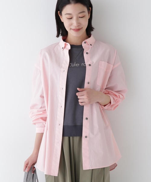 human woman / ヒューマンウーマン ◆製品染めボタンダウンオーバーシャツ human woman ブラウス シャツ 製品染めボタンダウンオーバー