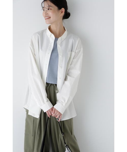 human woman（ヒューマンウーマン）の「◆製品染めボタンダウンオーバーシャツ（シャツ/ブラウス・レディース・ピンク/ホワイト系その他/イエロー・MEDIUM）」の5枚目の写真