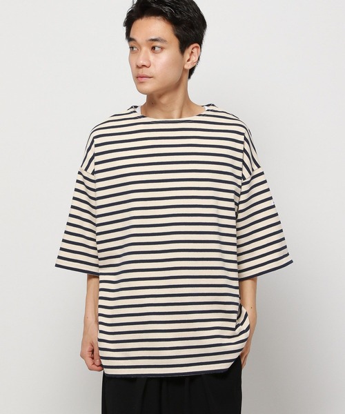 ORCIVAL(オーシバル)の「【ORCIVAL(オーシバル)】WIDE BODY BOAT NECK プルオーバー(Tシャツ/カットソー・メンズ・グレー/ネイビー・MEDIUM)」の2枚目の写真