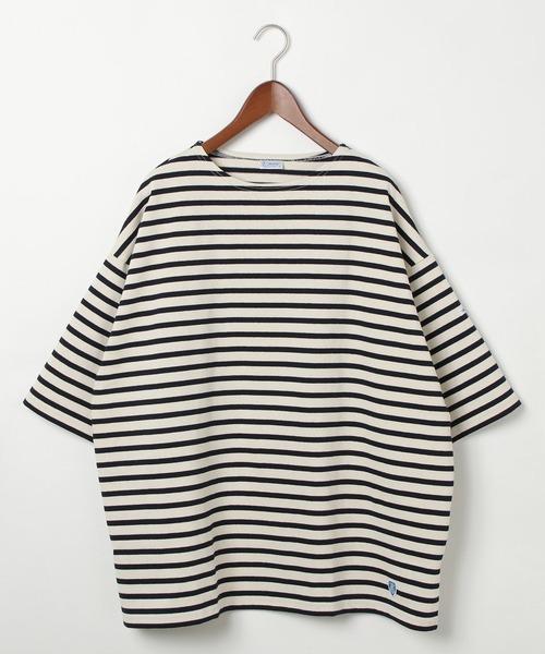 ORCIVAL(オーシバル)の「【ORCIVAL(オーシバル)】WIDE BODY BOAT NECK プルオーバー(Tシャツ/カットソー・メンズ・グレー/ネイビー・MEDIUM)」の4枚目の写真