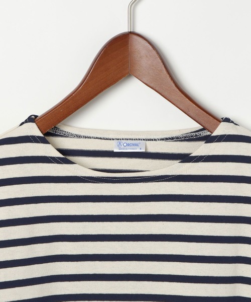 ORCIVAL(オーシバル)の「【ORCIVAL(オーシバル)】WIDE BODY BOAT NECK プルオーバー(Tシャツ/カットソー・メンズ・グレー/ネイビー・MEDIUM)」の6枚目の写真