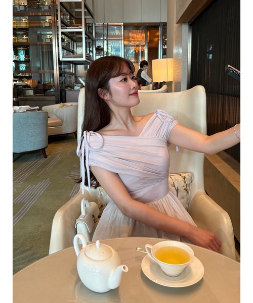 Gathered Bicolor Dress（ワンピース）｜Her lip to（ハーリップ