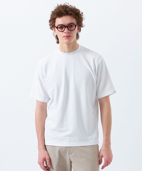 MACKINTOSH PHILOSOPHY(マッキントッシュ フィロソフィー)の「パイル調ドライミックス クルーネックプルオーバー(Tシャツ/カットソー・メンズ・ダークネイビー/ピンク系その他3/ホワイト/ブルー系その他3・40/38/42)」の1枚目の写真