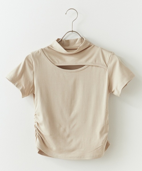 ROOPTOKYO（ループトウキョウ）の「ハイネックテレコリブギャザートップス 秋物 秋服 2026年秋冬（Tシャツ/カットソー・レディース・ピンク/グレー/ブラック/ベージュ/ブラウン/ホワイト・FREE）」の13枚目の写真