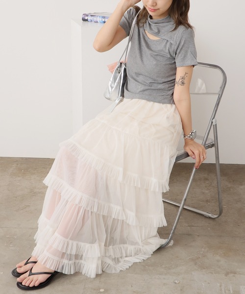 ROOPTOKYO（ループトウキョウ）の「ハイネックテレコリブギャザートップス 秋物 秋服 2026年秋冬（Tシャツ/カットソー・レディース・ピンク/グレー/ブラック/ベージュ/ブラウン/ホワイト・FREE）」の15枚目の写真