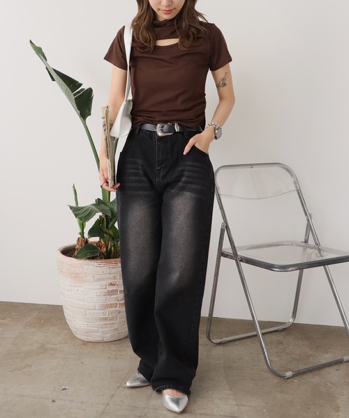 ROOPTOKYO（ループトウキョウ）の「ハイネックテレコリブギャザートップス 秋物 秋服 2026年秋冬（Tシャツ/カットソー・レディース・ピンク/グレー/ブラック/ベージュ/ブラウン/ホワイト・FREE）」の18枚目の写真