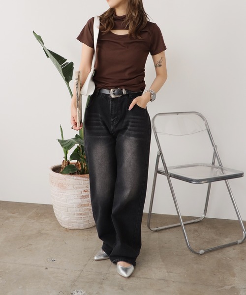 ROOPTOKYO（ループトウキョウ）の「ハイネックテレコリブギャザートップス 秋物 秋服 2026年秋冬（Tシャツ/カットソー・レディース・ピンク/グレー/ブラック/ベージュ/ブラウン/ホワイト・FREE）」の19枚目の写真