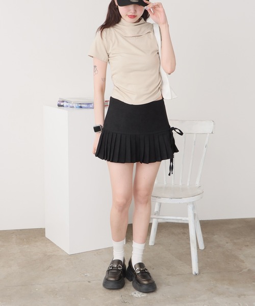 ROOPTOKYO（ループトウキョウ）の「ハイネックテレコリブギャザートップス 秋物 秋服 2026年秋冬（Tシャツ/カットソー・レディース・ピンク/グレー/ブラック/ベージュ/ブラウン/ホワイト・FREE）」の22枚目の写真