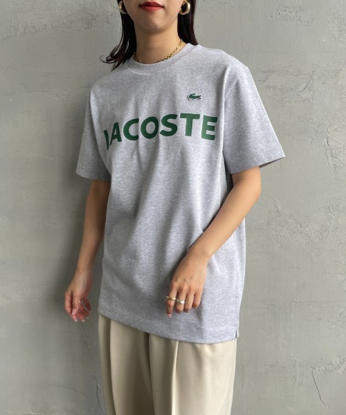 LACOSTE（ラコステ）の「[LACOSTE/ラコステ] ヘビーウェイト ロゴプリントＴシャツ（Tシャツ/カットソー・レディース・ブラック/ホワイト/キナリ/シルバー・2/3/4）」の18枚目の写真