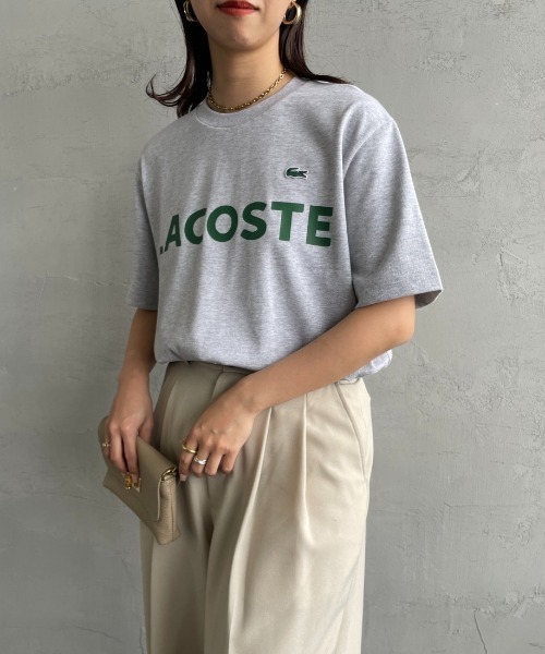 LACOSTE（ラコステ）の「[LACOSTE/ラコステ] ヘビーウェイト ロゴプリントＴシャツ（Tシャツ/カットソー・レディース・ブラック/ホワイト/キナリ/シルバー・2/3/4）」の21枚目の写真