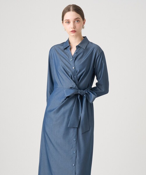 【現行品】アナイ テンセルツイルカシュクールワンピース 38 セール】テンセルツイルカシュクールワンピース（ワンピース）｜ANAYI