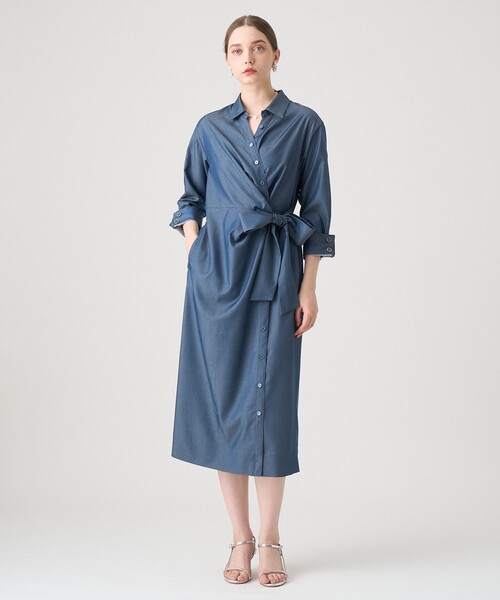 セール】テンセルツイルカシュクールワンピース（ワンピース）｜ANAYI