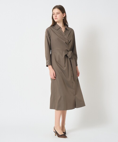 ANAYI(アナイ)の「テンセルツイルカシュクールワンピース(ワンピース・レディース・インディゴブルー/カーキ/グレイッシュベージュ・38/36/34)」の12枚目の写真