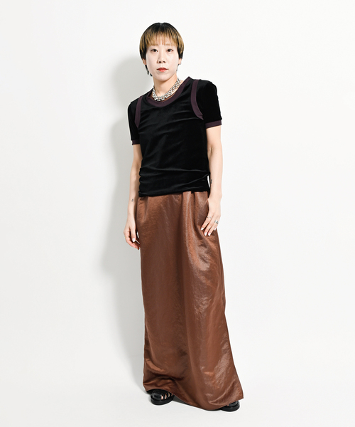 CITY SHOP BICOLOR VELVET Tシャツ ブラック CITY SHOP BICOLOR VELVET Tシャツ ブラック