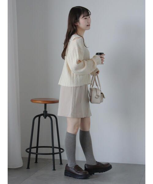 ehka sopo(エヘカソポ)の「レイヤード風ニットプルオーバー(ニット/セーター・レディース・イエロー/キナリ/グレー・F)」の15枚目の写真