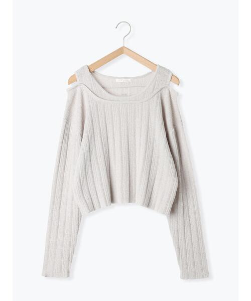 ehka sopo(エヘカソポ)の「レイヤード風ニットプルオーバー(ニット/セーター・レディース・イエロー/キナリ/グレー・F)」の18枚目の写真