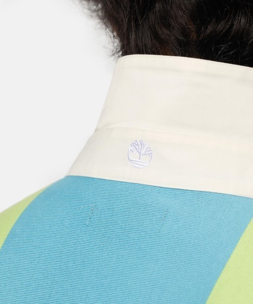 Timberland（ティンバーランド）の「Timberland TOKYO DESIGN COLLECTIVE Half Sleeve Shirts（ティンバーランド TDC 半袖 ラグビー シャツ）（シャツ/ブラウス・メンズ・グリーン系/ブルー・MEDIUM/LARGE/SMALL/X-LARGE）」の4枚目の写真