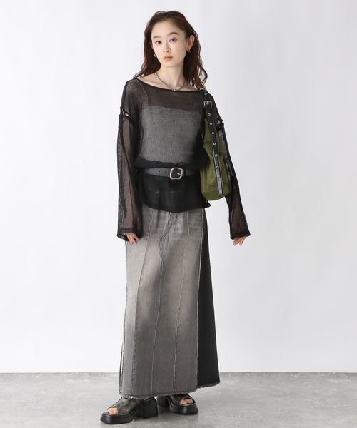 JEANASIS(ジーナシス)の「リメイクデニムロングスカート/453244(デニムスカート・レディース・ブラック/ブルー・SMALL/MEDIUM)」の18枚目の写真