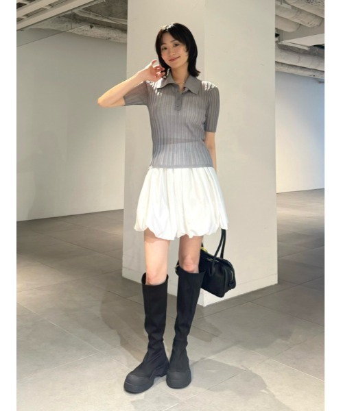 FRAY I.D フレイアイディ　センタージップ　ミドルブーツ　レザー　厚底　白 SALE50%OFF】FRAY I.D フレイアイディー ゲートルロングブーツ