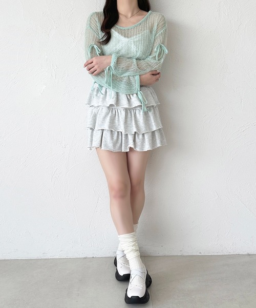 apres jour(アプレジュール)の「透かし編みリボンニット(ニット/セーター・レディース・ピンク/ホワイト/ミント・X-LARGE/フリー)」の11枚目の写真