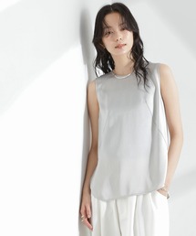 NANO universe（ナノユニバース）の「ダブルサテンノースリーブトップス（シャツ/ブラウス）」