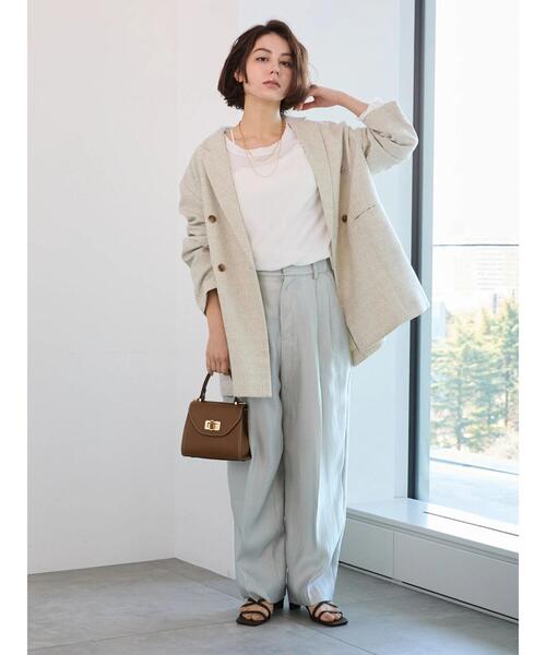 Te chichi(テチチ)の「シャイニー2タックパンツ(その他パンツ・レディース・チャコールグレー/ベージュ/シルバーグレー・F)」の1枚目の写真