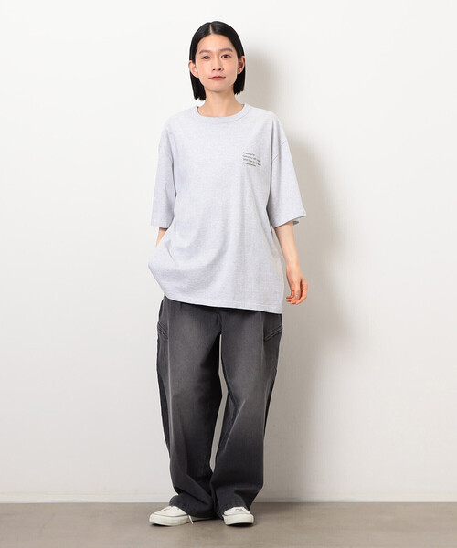 Purple&Yellow（パープルアンドイエロー）の「メッセージプリント半袖Ｔシャツ（Tシャツ/カットソー・メンズ・ブラック/ライトグレー/グレイッシュベージュ/チャコール・SMALL/MEDIUM/LARGE）」の9枚目の写真