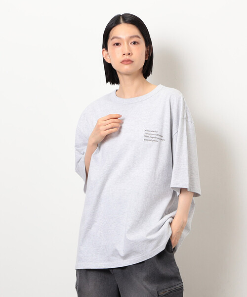 Purple&Yellow（パープルアンドイエロー）の「メッセージプリント半袖Ｔシャツ（Tシャツ/カットソー・メンズ・ブラック/ライトグレー/グレイッシュベージュ/チャコール・SMALL/MEDIUM/LARGE）」の12枚目の写真
