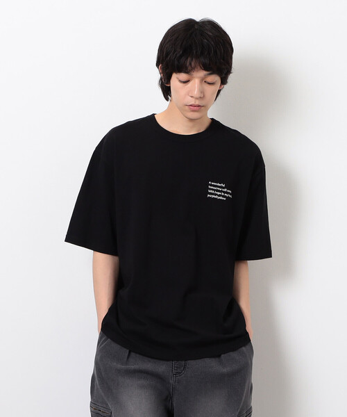 Purple&Yellow（パープルアンドイエロー）の「メッセージプリント半袖Ｔシャツ（Tシャツ/カットソー・メンズ・ブラック/ライトグレー/グレイッシュベージュ/チャコール・SMALL/MEDIUM/LARGE）」の15枚目の写真