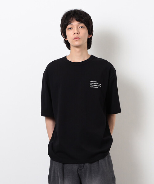 Purple&Yellow（パープルアンドイエロー）の「メッセージプリント半袖Ｔシャツ（Tシャツ/カットソー・メンズ・ブラック/ライトグレー/グレイッシュベージュ/チャコール・SMALL/MEDIUM/LARGE）」の16枚目の写真